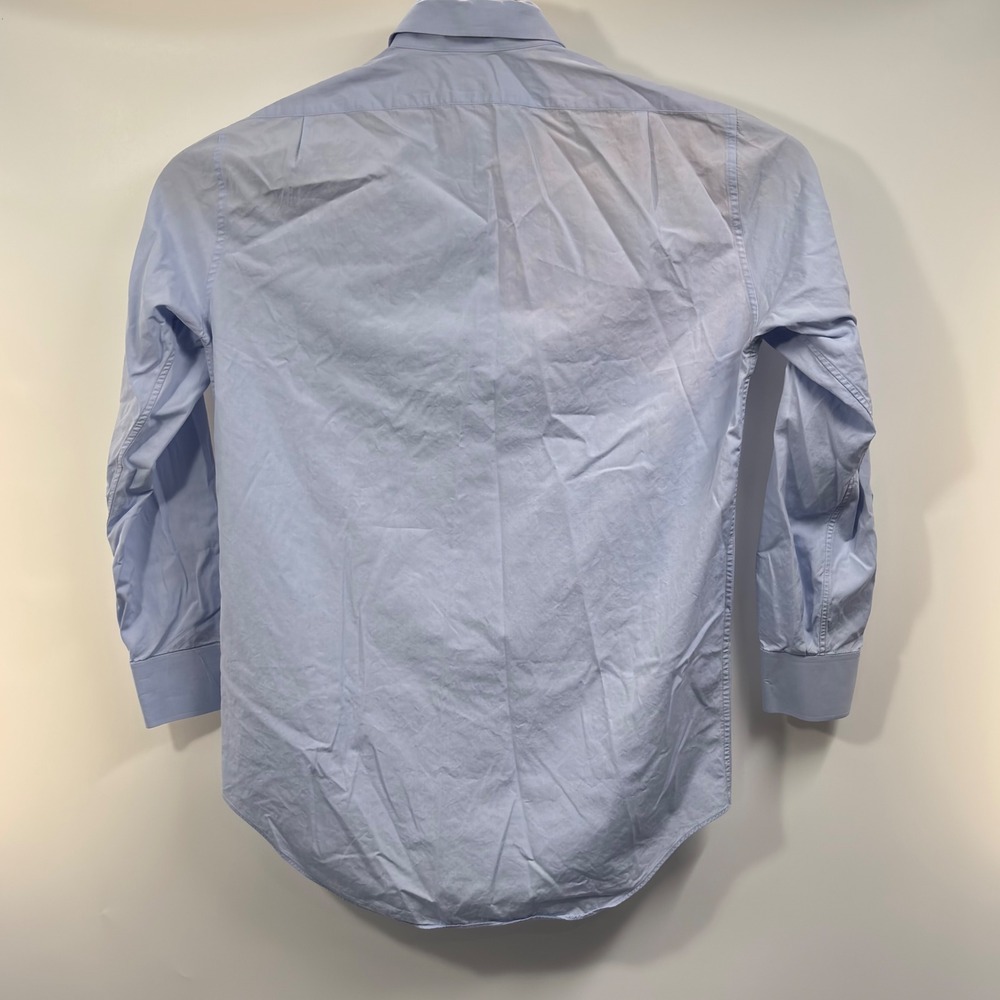 Sid Mashburn End-on-End Dress Shirt Men M Blue Cotton Spread Collar Pocket - Picture 8 of 8